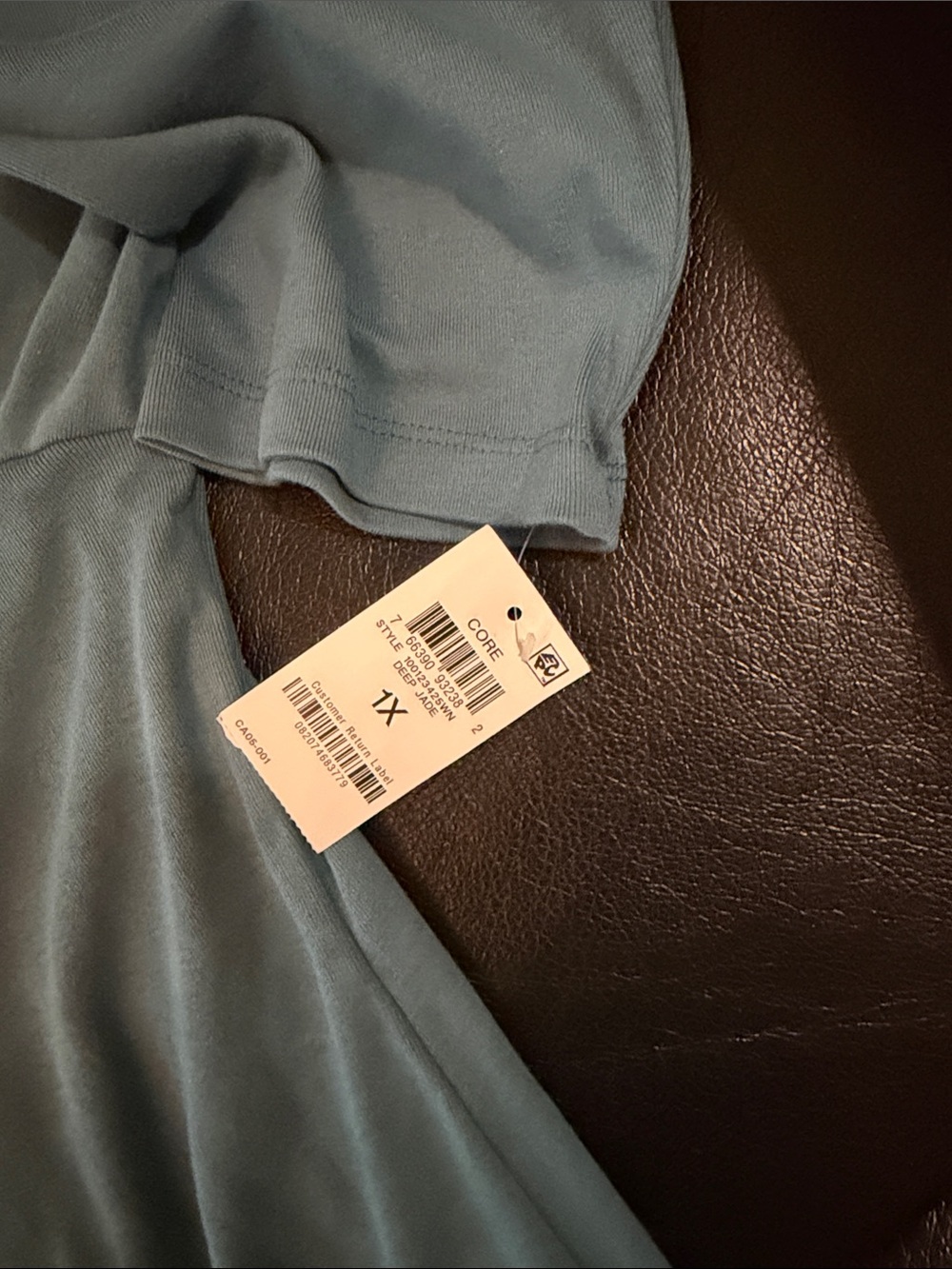 Karen Scott Deep Jade Long Sleeve Top with Stud Trim - Picture 2 of 3